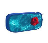 Fresh Garden Rose On The Blue - Estuche para lápices de agua para niñas y niños, ligero y duradero, bolsa organizadora de papelería escolar
