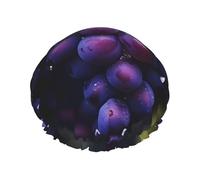 Fresh Grapes - Gorro de ducha impermeable de doble capa para mujeres y hombres, protección del cabello para baño, máscaras faciales, spa