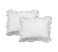 FRESH IDEAS Juego de Fundas con Ojales, Popelina, Blanco, Paquete estándar de 2 Unidades