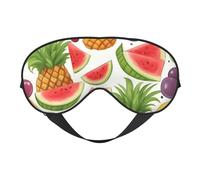 Fresh Juicy Fruits - Antifaz para dormir con estampado de piña, bayas y uva, naranja, antifaz suave con correa ajustable para dormir, viajar y relajarse