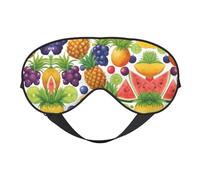 Fresh Juicy Fruits - Antifaz suave para dormir con bayas de piña, sandía, uva, naranja, transpirable, perfecto para viajes y relajación