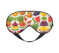 Fresh Juicy Fruits - Antifaz suave para dormir, diseño de piña, bayas de uva, naranja, transpirable, perfecto para viajes y relajación