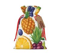 Fresh Juicy Fruits Piña Bayas Sandía Uva Naranja Bolsa de regalo reutilizable para fiestas de vacaciones y diseño de cordón hacen que tu regalo sea más delicado