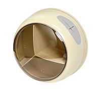 Fresh Keeping Bag - Caja de almacenamiento para alimentos, organizador de bolsas con tapa transparente, montaje en pared, rotación de 360°, 24,5 x 24,5 x 13 cm, color crema