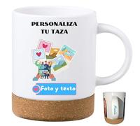 Fresh-KO -Taza personalizada con base de corcho | Nombre en Asa | Regalos Personalizados | Tazas Desayuno | Tazas te | Tazas originales para regalar | Tazas originales para regalar | Taza cafe