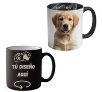 Fresh-KO -Taza Personalizada Magica | Taza Magica | 325ml | Apta para lavavajillas y microondas | Regalos Personalizados | Regalos Originales Para Hombre | Regalo original(NEGRO)
