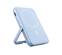 Fresh 'n Rebel Powerbank Magnético Inalámbrico 5000mAh, Compatible con MagSafe, Carga rápida PD 20W, Puerto USB-C (Entrada/Salida), Apto para iPhone 16/15/14/13/12, con Soporte (Vivid Blue)