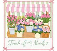 Fresh Off The Market Engagement Party Guest Book: Engagement Party Guest Book and Gift Log | Pink and Green Market Awning Stripes and Tulips Design | ... Advice and Memories for the Happy Couple