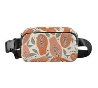 Fresh Papaya Fruits Orange - Cangurera para mujer, impermeable, moderna, con diseño de frutas de papaya fresca, naranja, 8 x 5.3 x 2.3 pulgadas, divertida y linda, frutas frescas de papaya, naranja