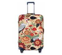 Fresh Red Flowers Cranes Fundas de equipaje de viaje - Fundas elásticas para maletas protectoras para equipaje de 18 a 32 pulgadas, Negro -, X-large