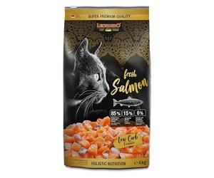 Fresh Salmon & Poultry | Pienso para Gatos | 4 kg | 85% Carne | LEONARDO | Alimento completo | Nutrición diaria | Con mucha carne fresca