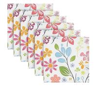 Fresh Spring - Juego de 6 servilletas de tela lavables con flores coloridas para boda, fiesta, almuerzo, 20 x 20 pulgadas, para mesa de Navidad