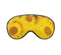 Fresh Sunflowers Sleep Mask Blindfold Yellow Background Ajustable Super-Smooth Soft Eye Mask Cover para Hombres Mujeres Viajes y siesta