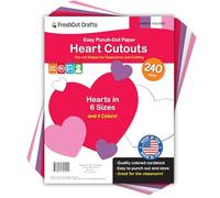 FreshCut Crafts 240 Piezas de Recortes de Papel de corazón, cartulina de 2 Caras Hechas en Estados Unidos, Corazones de Colores Dulces para Manualidades del día de San Valentín, tablones de anuncios,