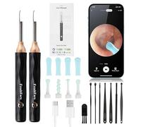 FreshEars Limpiador de oídos WiFi, eliminación de cera de oído, herramientas de eliminación de cera de oído (2 piezas) - 2 limpiadores de oídos con cámara FHD 1080P, cámara de oído con luz, kit de