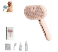 Freshfur Mist Brush, Freshfur Shower Brush +Bathing Solution, 3 in 1 Dog Spray Brushes for Shedding, Self-Cleaning Pet Grooming Brushes for Dogs & Cats (Pink)