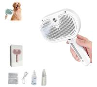 Freshfur Mist Brush, Freshfur Shower Brush +Bathing Solution, 3 in 1 Dog Spray Brushes for Shedding, Self-Cleaning Pet Grooming Brushes for Dogs & Cats (White)