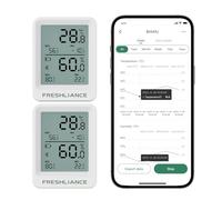 Freshliance Bluetooth Registrador de datos de temperatura y humedad, frigorífico, congelador, termómetro, higrómetro, control digital de temperatura y humedad con aplicación inteligente, análisis de