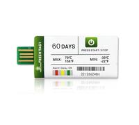 Freshliance PDF Temperatura DataLogger 60 días 1/2/3/10/20/50/100 Pack USB Termografía desechable registrador de datos fácil operación 5 minutos Intervalo No Software Max 129600 puntos