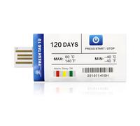 Freshliance Registrador de datos de temperatura, -40 ℃ ~ 60 ℃ Registrador de temperatura USB de un solo uso con informe PDF CSV, 30000 lecturas Alta precisión 120 días 2 paquetes, Fresh Tag 1U