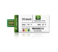 Freshliance - Registrador de datos de temperatura USB con 30.000 lecturas, grabador de temperatura desechable con informes PDF CSV, alta precisión 30 días, 50 paquetes de cadena de frío única, día