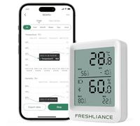 Freshliance Registrador de datos de temperatura y humedad con Bluetooth, termómetro e higrómetro, monitor digital remoto de temperatura y humedad con análisis de datos de aplicación inteligente