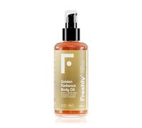 Freshly - Aceite Corporal Natural Golden Radiance Body Oil - Hidratante y Reafirmante - Con 12 Aceites Vegetales - Ideal para Estrías y Cicatrices - Apto Embarazo - 200 ml