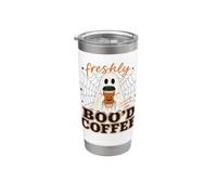 Freshly Boo'd with Scream and Sugar Halloween Ghost Coffee Vaso térmico de acero inoxidable de doble pared
