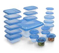 FRESHLY CONTAINED 21 Piezas Recipientes para Alimentos Set de Envases para Alimentos de Plástico Libre de BPA - Botes Herméticos con Tapa para la Cocina, Alacena - Apto para Microondas/Congelador