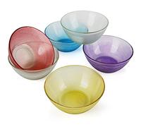 FRESHLY CONTAINED Pack de 6 Cuencos Cocina para Prepapar Alimentos/Mezclar Libre de BPA - 11,3 cm Bol Ensalada, Postres - Cuencos Desayuno Translúcidos y Coloridos