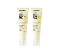 Freshly | Fotoprotector Antiarrugas Natural SPF 50+ | Crema Solar Facial Mineral | con Filtros Minerales y Activos Antioxidantes (2 Pack)