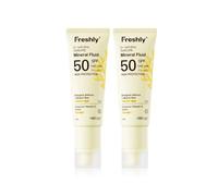 Freshly | Pack Fotoprotector Facial Natural SPF 50+ | Crema Solar Facial Mineral | 2 x 50 ml | con Filtros Minerales y Activos Antioxidantes