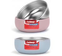 Freshmagis Plato de acero inoxidable para bebés con ventosa | Vajilla infantil de acero inoxidable | Platos de 12,7 cm, sin BPA, aptos para lavavajillas | Hora de comer sin ensuciar | 2 unidad