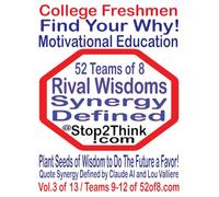 Freshmen Find Your Why in 52 Teams of 8 Rival Wisdoms: vol.3of13 / Teams 9-12 of 52of8.com