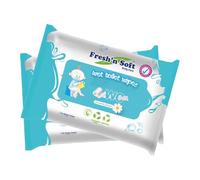 Fresh'n Soft Toallitas Húmedas Desechables en el Inodoro para Niños con Extracto de Manzanilla, Biodegradables y Compostables, Uso Diario (120 Unidad (Paquete de 2))