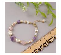 Freshwater Pearl for Women Natural Amethyst Party White Pearl Stone Beads Fine Jewelry