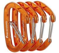 FresKaro 4 Piezas 15kN Mosquetón Wiregate, mosquetón de Alta Resistencia, Resistente Clip de Accesorio EDC, tamaño Grande, Ligero, para Senderismo, Camping, Pesca, al Aire Libre, Mochila (Naranja)