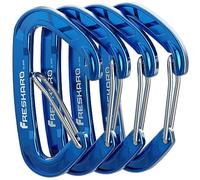 FresKaro 4 Piezas 15kN Mosquetón Wiregate, mosquetón de Alta Resistencia, Resistente Clip de Accesorio EDC, tamaño Grande, Ligero, para Senderismo, Camping, Pesca, al Aire Libre, Mochila, Azul