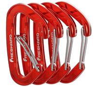 FresKaro 4pcs 15kN Mosquetón Wiregate, mosquetón de Servicio Pesado, Clip de Accesorio EDC Resistente, tamaño Grande, liviano, para Caminar, Acampar, Pescar, al Aire Libre, Mochila, Rojo