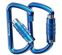 FresKaro Nuevo 2pcs Giro Cierre Mosquetón Clips, Clasificación de Peso 1224kg, Mosquetones de Aluminio Auto-Lock, para Las Hamacas, Columpio de Yoga, Cámping, Llavero, Perros Seguros (Azul-2pcs)