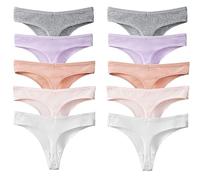 FRESQA 10 unids/Set de Bragas de Mujer, Ropa Interior de algodón a Rayas, Tangas Deportivas Sexis, lencería Suave y cómoda, Tangas, Espalda en T Caliente
