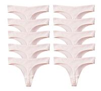 FRESQA 10 unids/Set de Bragas de Mujer, Ropa Interior de algodón a Rayas, Tangas Deportivas Sexis, lencería Suave y cómoda, Tangas, Espalda en T Caliente