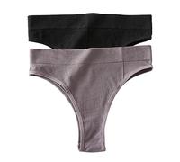 FRESQA 2 unids/Set Bragas sin Costuras para Mujer, Bragas de Cintura Alta, Bragas brasileñas de Color sólido, Ropa Interior Sexy para Chicas, lencería para Mujeres