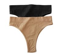 FRESQA 2 unids/Set Bragas sin Costuras para Mujer, Bragas de Cintura Alta, Bragas brasileñas de Color sólido, Ropa Interior Sexy para Chicas, lencería para Mujeres