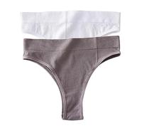 FRESQA 2 unids/Set Bragas sin Costuras para Mujer, Bragas de Cintura Alta, Bragas brasileñas de Color sólido, Ropa Interior Sexy para Chicas, lencería para Mujeres