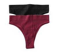 FRESQA 2 unids/Set Bragas sin Costuras para Mujer, Bragas de Cintura Alta, Bragas brasileñas de Color sólido, Ropa Interior Sexy para Chicas, lencería para Mujeres