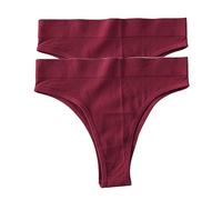 FRESQA 2 unids/Set Bragas sin Costuras para Mujer, Bragas de Cintura Alta, Bragas brasileñas de Color sólido, Ropa Interior Sexy para Chicas, lencería para Mujeres