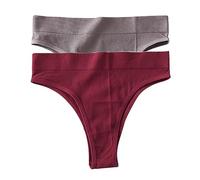 FRESQA 2 unids/Set Bragas sin Costuras para Mujer, Bragas de Cintura Alta, Bragas brasileñas de Color sólido, Ropa Interior Sexy para Chicas, lencería para Mujeres
