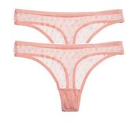 FRESQA 2 unids/Set de Tangas Sexis de Encaje, Bragas Transparentes para Mujer, Calzoncillos Femeninos de Cintura Baja, Bragas con Perspectiva de Malla, lencería, M-XL