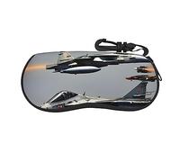 FRESQA Airplane At Sunset - Gafas de viaje ultraligeras, a prueba de golpes, con cremallera, funda suave con clip para cinturón, unisex, Jets de combate de aviones, talla única